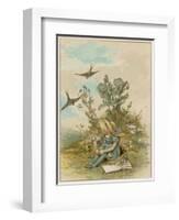 Girl with Birds-M Ellen Edwards-Framed Art Print