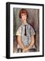 Girl with Blouse-Amedeo Modigliani-Framed Art Print