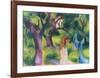 Girl with Blue Birds-Auguste Macke-Framed Collectable Print