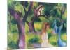 Girl with Blue Birds-Auguste Macke-Mounted Collectable Print