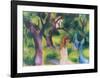 Girl with Blue Birds-Auguste Macke-Framed Collectable Print