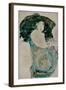 Girl with Blue-Black Hair and Hat, 1911-Egon Schiele-Framed Giclee Print