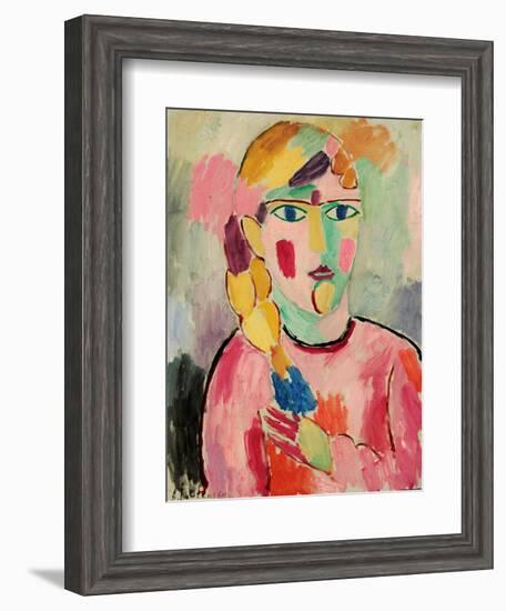 Girl with Blue Eyes and a Plait (Maedchen Mit Blauen Augen Und Einem Zopf), C. 1916-Alexej Von Jawlensky-Framed Giclee Print