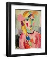 Girl with Blue Eyes and a Plait (Maedchen Mit Blauen Augen Und Einem Zopf), C. 1916-Alexej Von Jawlensky-Framed Giclee Print