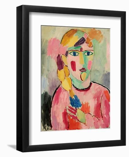 Girl with Blue Eyes and a Plait (Maedchen Mit Blauen Augen Und Einem Zopf), C. 1916-Alexej Von Jawlensky-Framed Giclee Print