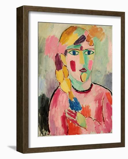 Girl with Blue Eyes and a Plait (Maedchen Mit Blauen Augen Und Einem Zopf), C. 1916-Alexej Von Jawlensky-Framed Giclee Print