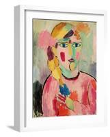 Girl with Blue Eyes and a Plait (Maedchen Mit Blauen Augen Und Einem Zopf), C. 1916-Alexej Von Jawlensky-Framed Giclee Print