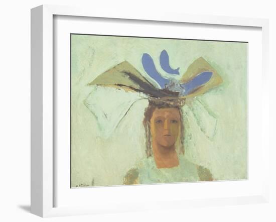 Girl with Blue Fish-David Alan Redpath Michie-Framed Giclee Print