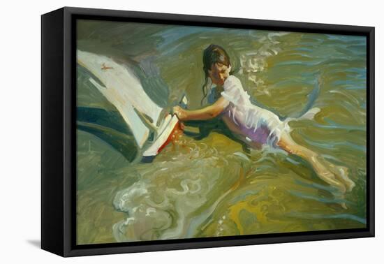 Girl with Boat-John Asaro-Framed Stretched Canvas