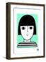 Girl with Bob Mint-Jane Foster-Framed Art Print
