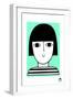 Girl with Bob Mint-Jane Foster-Framed Art Print