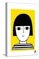 Girl with Bob Yellow-Jane Foster-Stretched Canvas