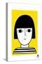 Girl with Bob Yellow-Jane Foster-Stretched Canvas