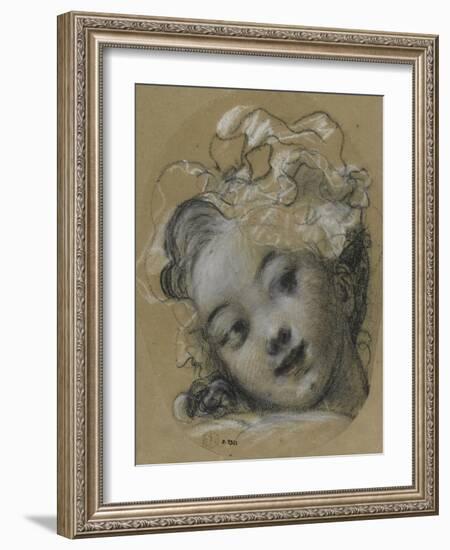 Girl with Bonnet-Jean-Honoré Fragonard-Framed Giclee Print