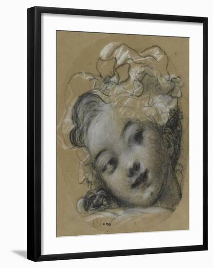 Girl with Bonnet-Jean-Honoré Fragonard-Framed Giclee Print