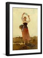 Girl with Bottle Post watercolor-Hector Caffieri-Framed Giclee Print