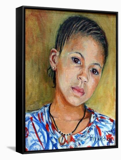 Girl With Braids 2008-Tilly Willis-Framed Stretched Canvas