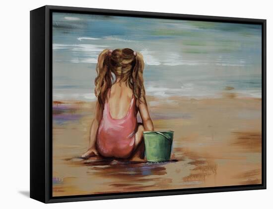 Girl with bucket-Sydney Edmunds-Framed Stretched Canvas