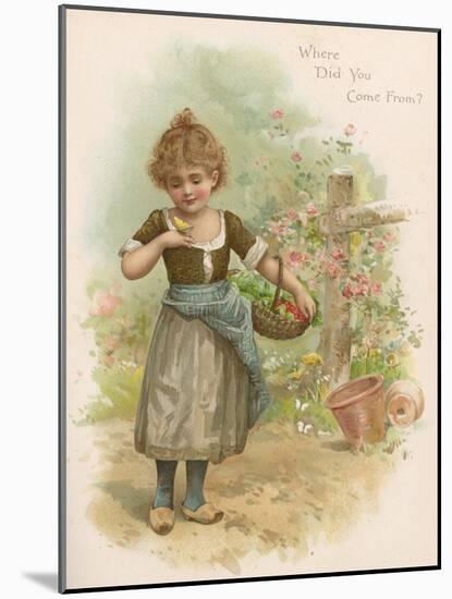 Girl with Butterfly 1896-Harriett M Bennett-Mounted Art Print