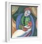 Girl with Cat II-Franz Marc-Framed Art Print