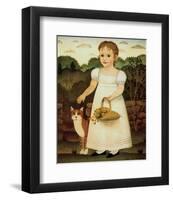 Girl with Cat-Diane Ulmer Pedersen-Framed Art Print