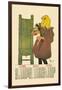 Girl with Cat-Edward Penfield-Framed Art Print