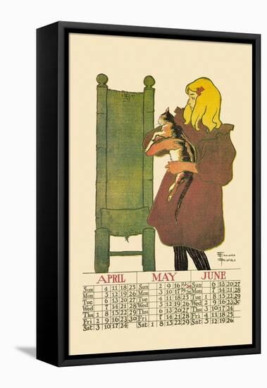 Girl with Cat-Edward Penfield-Framed Stretched Canvas