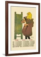 Girl with Cat-Edward Penfield-Framed Art Print