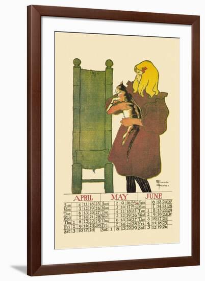 Girl with Cat-Edward Penfield-Framed Art Print