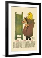 Girl with Cat-Edward Penfield-Framed Art Print