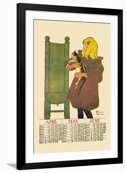 Girl with Cat-Edward Penfield-Framed Art Print