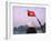 Girl with Conical Hat on a Junk Boat with National Flag and Karst Islands in Halong Bay, Vietnam-Keren Su-Framed Premium Photographic Print