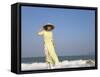 Girl with Conical Hat on the Beach, Vietnam-Keren Su-Framed Stretched Canvas