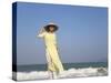 Girl with Conical Hat on the Beach, Vietnam-Keren Su-Stretched Canvas