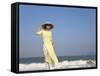 Girl with Conical Hat on the Beach, Vietnam-Keren Su-Framed Stretched Canvas