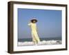 Girl with Conical Hat on the Beach, Vietnam-Keren Su-Framed Premium Photographic Print