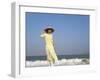Girl with Conical Hat on the Beach, Vietnam-Keren Su-Framed Premium Photographic Print