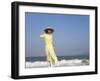 Girl with Conical Hat on the Beach, Vietnam-Keren Su-Framed Photographic Print