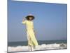 Girl with Conical Hat on the Beach, Vietnam-Keren Su-Mounted Photographic Print