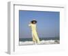 Girl with Conical Hat on the Beach, Vietnam-Keren Su-Framed Photographic Print