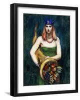 Girl with Cornucopia, 1937 (Oil on Canvas)-Walt Kuhn-Framed Giclee Print