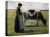 Girl with Cow, 19th Century-Max Liebermann-Stretched Canvas