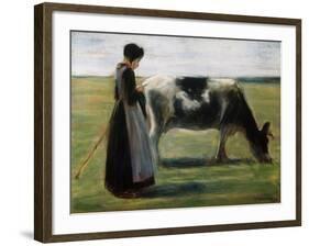 Girl with Cow, 19th Century-Max Liebermann-Framed Giclee Print