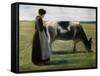 Girl with Cow, 19th Century-Max Liebermann-Framed Stretched Canvas