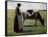 Girl with Cow, 19th Century-Max Liebermann-Framed Stretched Canvas