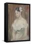 Girl with Decollete (The Flower in Hai)-Berthe Morisot-Framed Stretched Canvas