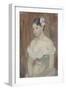 Girl with Decollete (The Flower in Hai)-Berthe Morisot-Framed Giclee Print