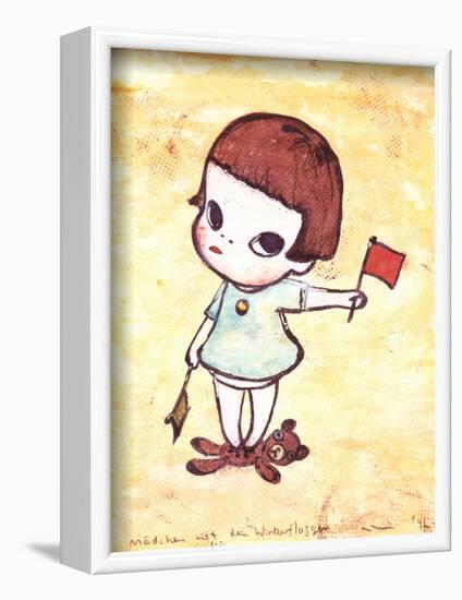 Girl with Direction Indicator Flags, c.1996-Yoshitomo Nara-Framed Art Print