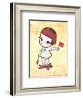 Girl with Direction Indicator Flags, c.1996-Yoshitomo Nara-Framed Art Print