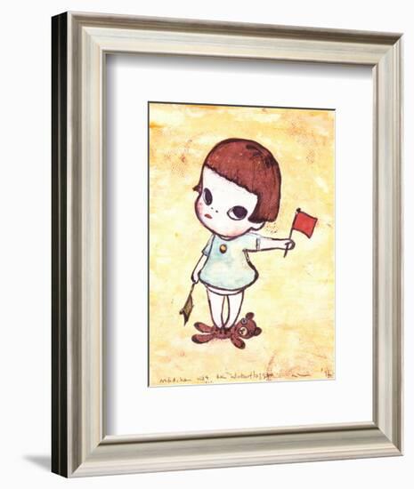 Girl with Direction Indicator Flags, c.1996-Yoshitomo Nara-Framed Art Print